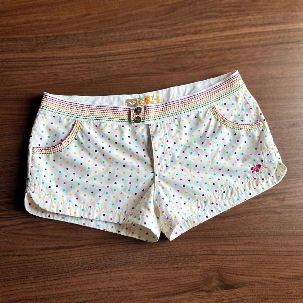 vintage roxy polka dot mini shorts